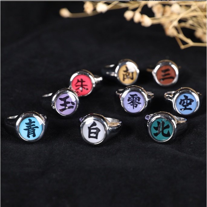 COD❤️Cincin Cosplay Anime Akatsuki Itachi Pain Orochimaru Zhu-Rings Cincin Untuk Pria / Wanita-A.one