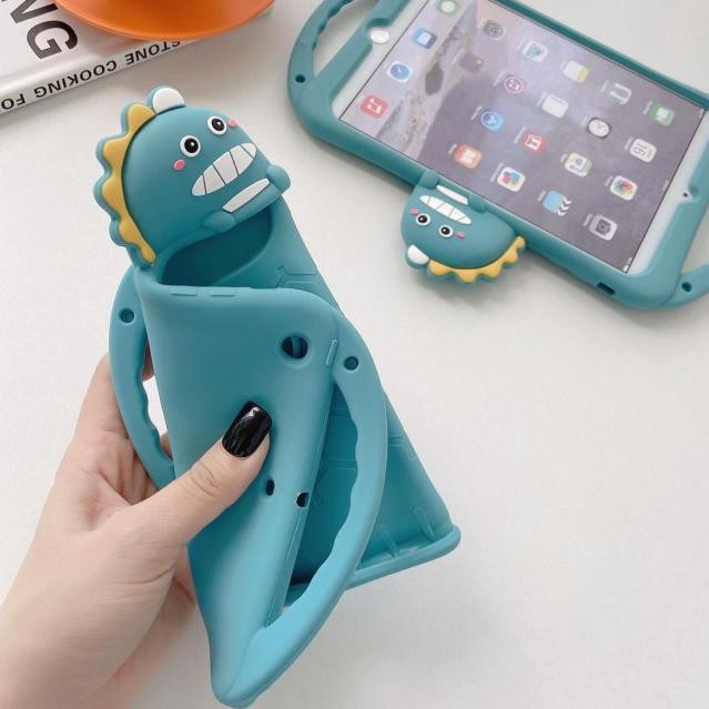 Terbaru soft case silikon ipad mini 1 2 3 4 5 ipad 9.7" karakter anak lucu - MINI 1-2-3, DINO HANDLE