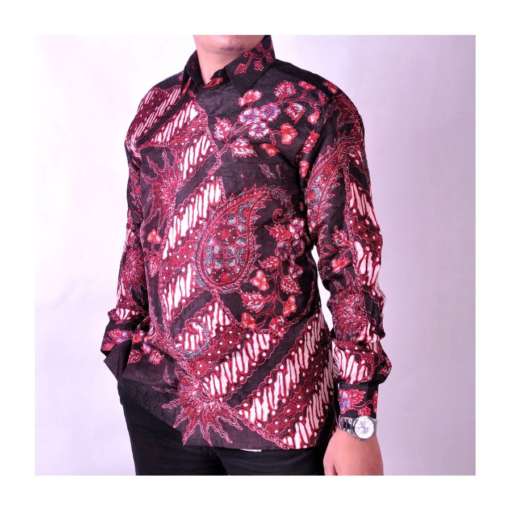 Kemeja Size L motif 3 batik tulis baju pria sutra tenun ATBM
