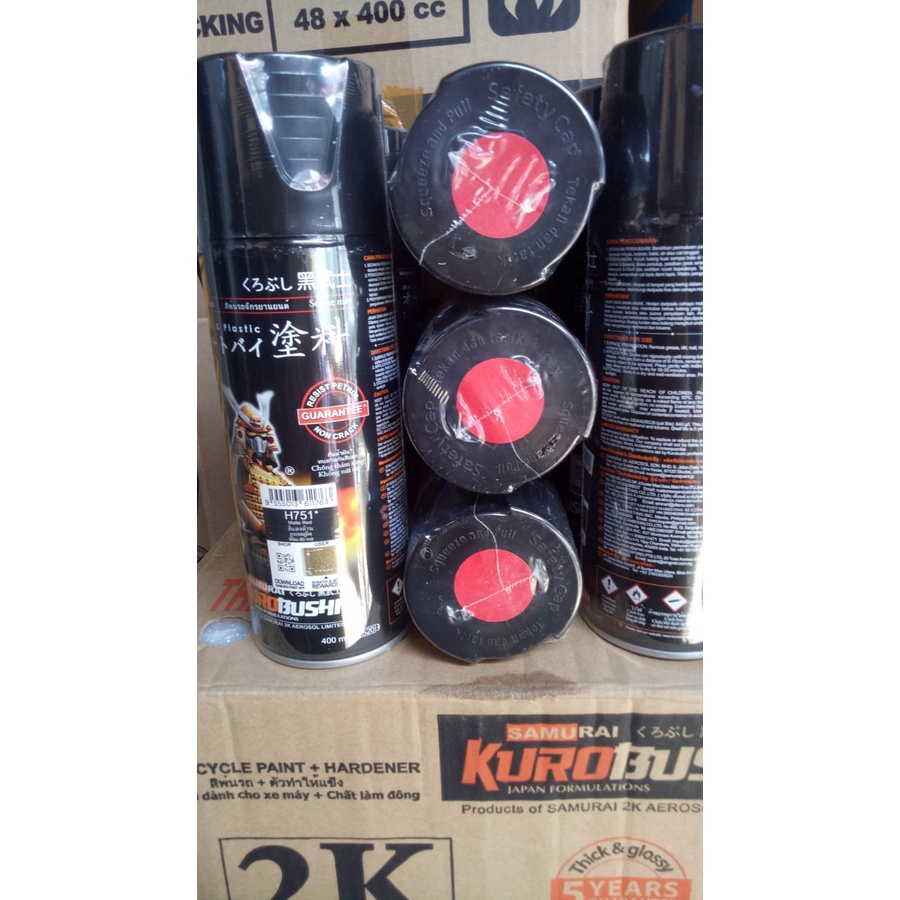 cat semprot samurai kurobushi pilok pilok samurai h751 matte red  h751 400ml honda merah doff