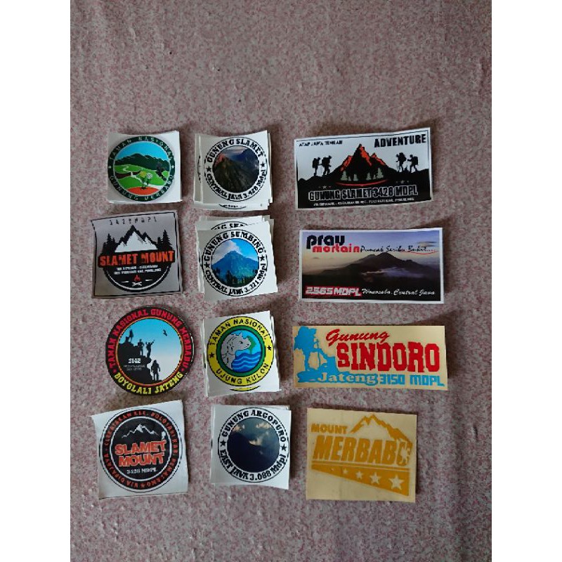 stiker gunung berbagaimacam gunung ada