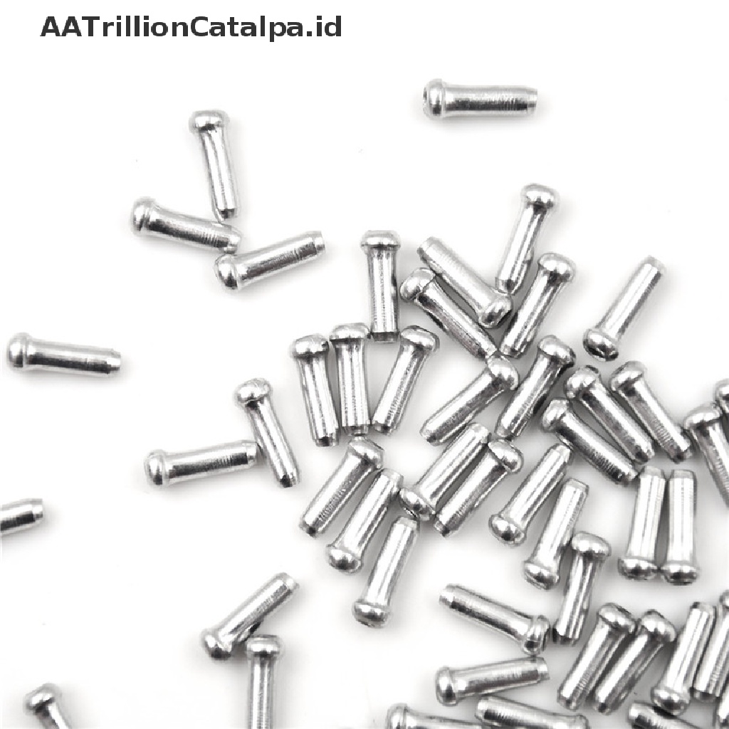 (AATrillionCatalpa) 100pcs Tutup Ujung Kabel Rem Sepeda Bahan Aluminum Warna Silver