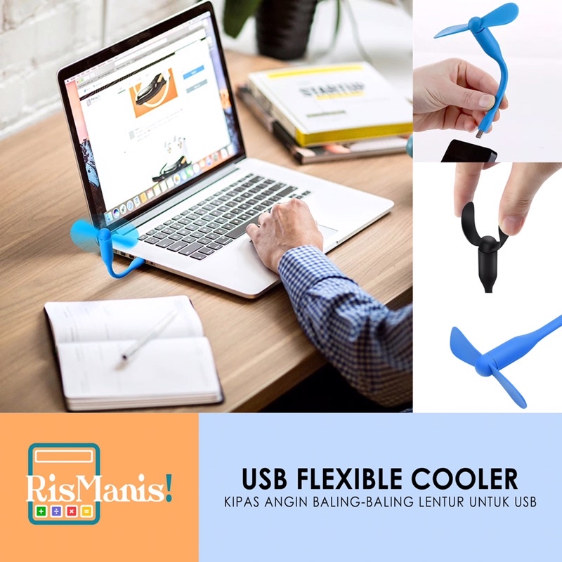 USB FLEXIBLE COOLER - Kipas Angin Portable Colok Charger Power Bank Laptop Komputer Mini Fan Praktis