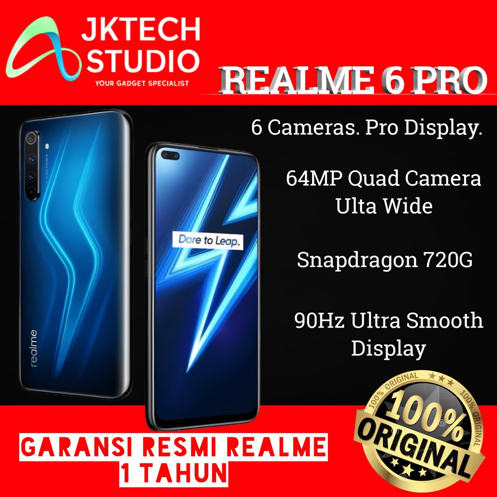 Realme 6 Pro 8/128GB Lightning Blue Red / Biru Merah 2020