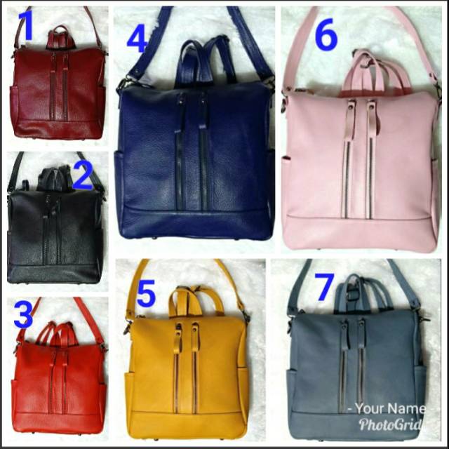 Tas kulit ransel 3 in 1