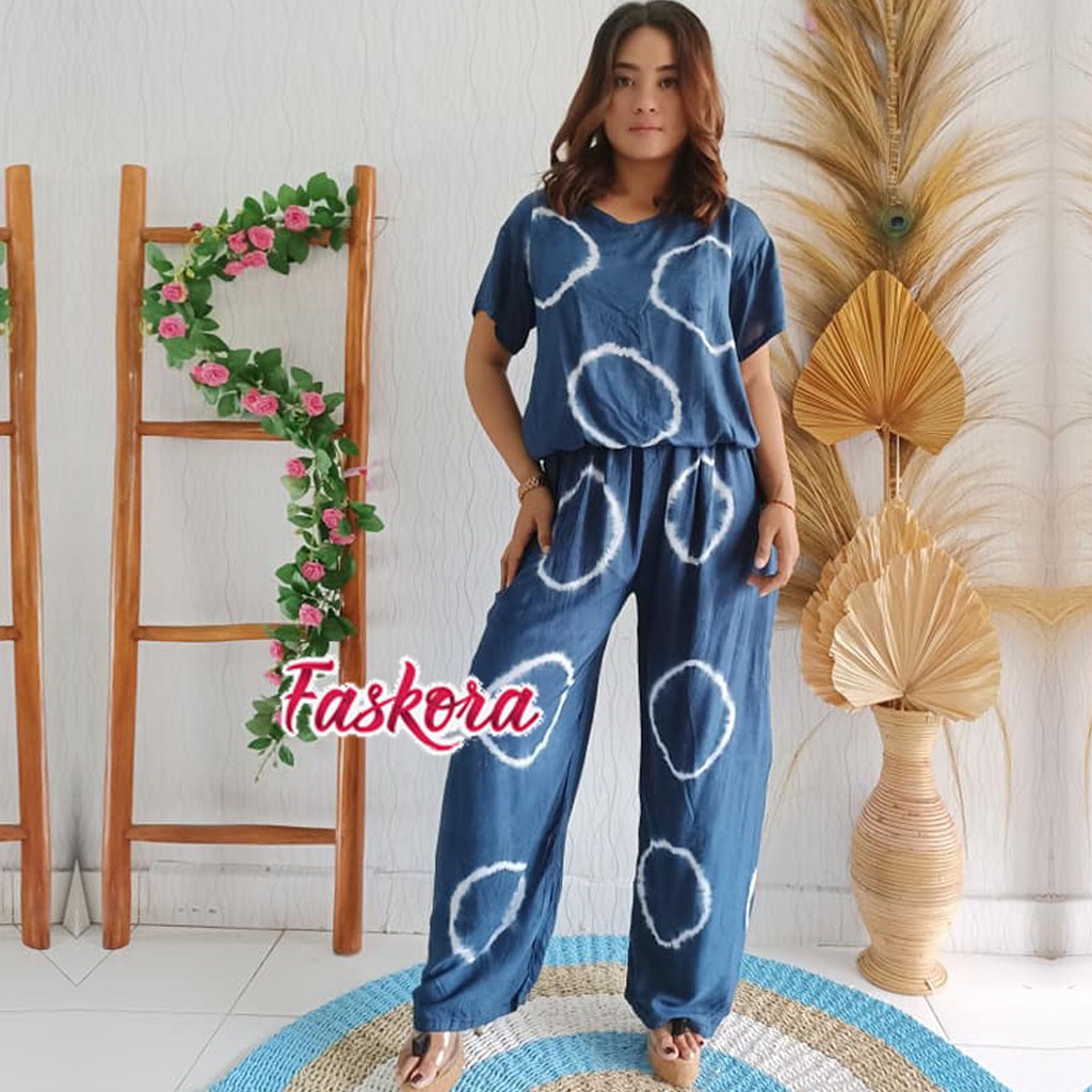 Baju Tidur Rayon Jumbo Pendek / Piyama Pendek Jumbo Rayon Sibori / Baju Tidur Pendek Jumbo Murah