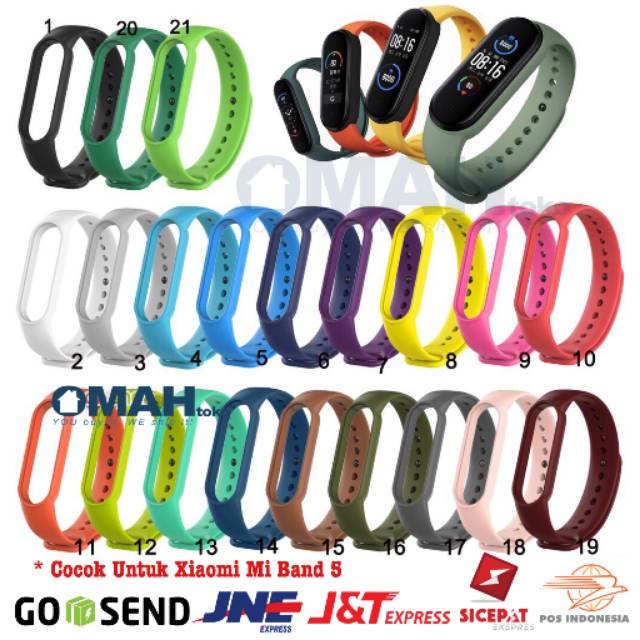 Strap Xiaomi Mi Band 5 Silicone Replacement Warna Warni