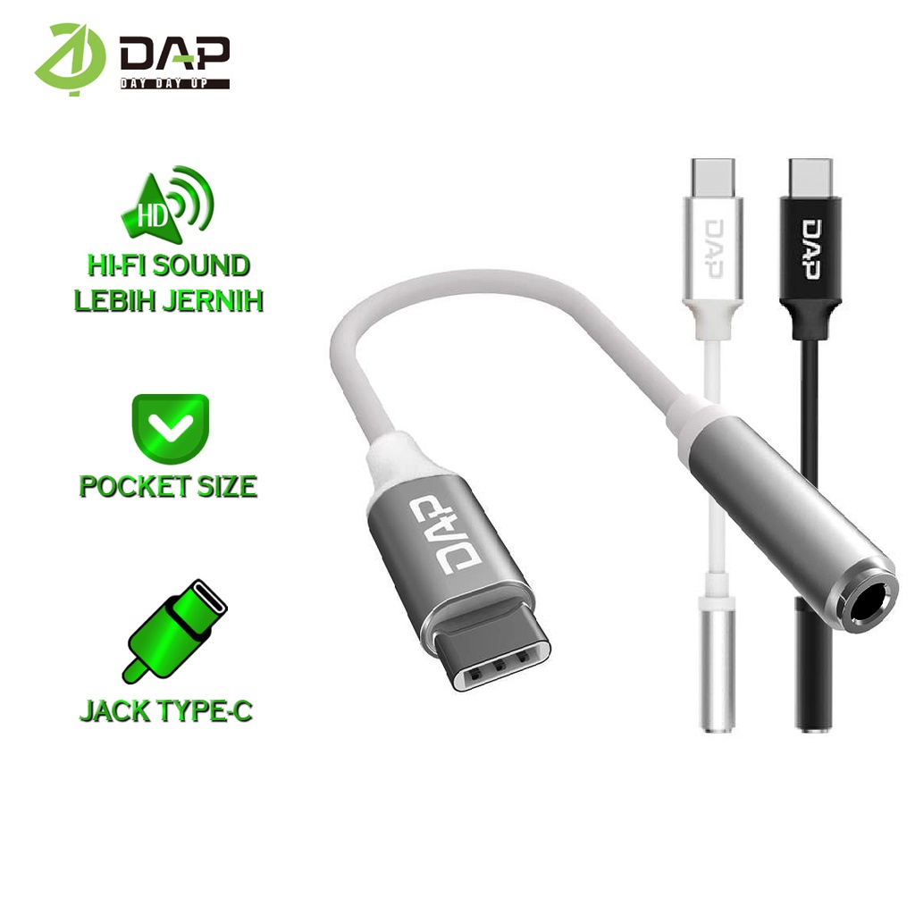 DAP D-AU04 Splitter Audio Type C to Female Jack 3.5mm Support Listen - Garansi 1 Tahun