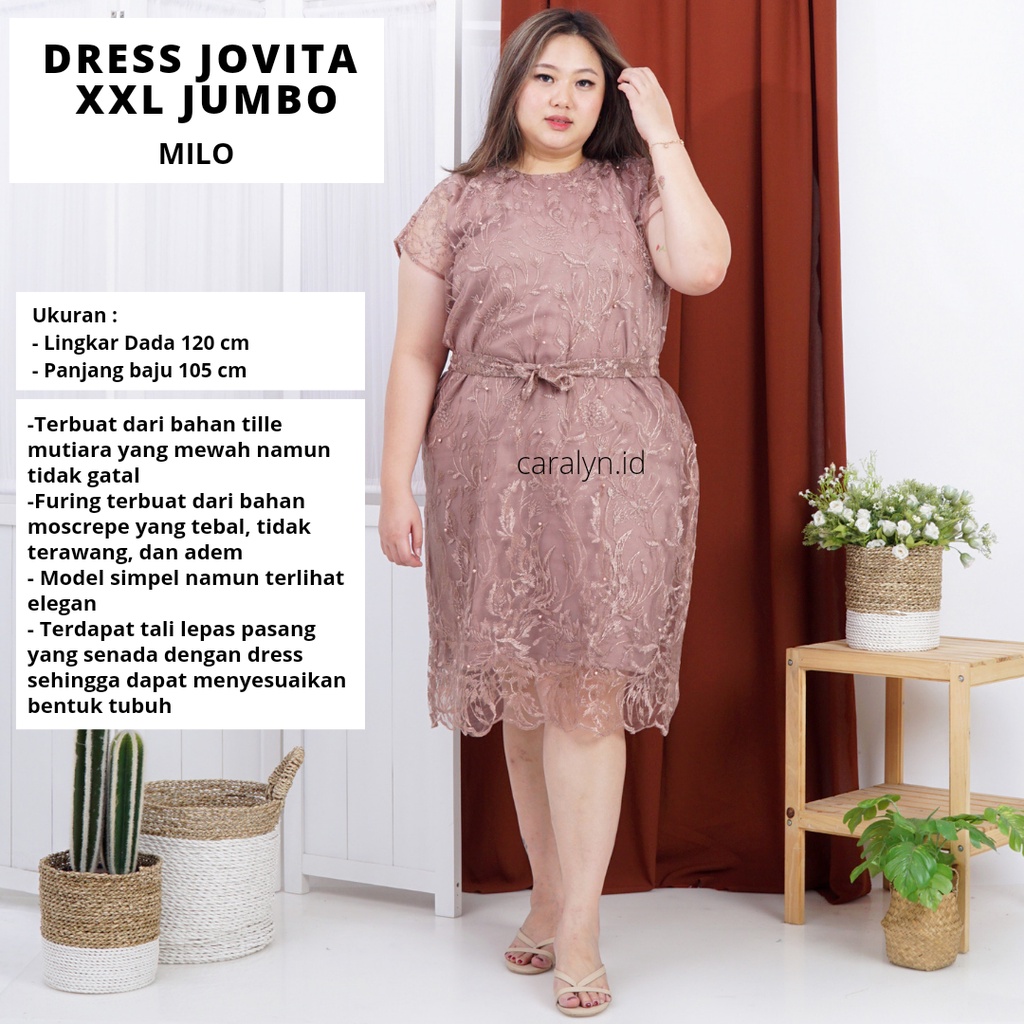 DRESS BRUKAT KOREA JOVITA JUMBO CAMOMINE