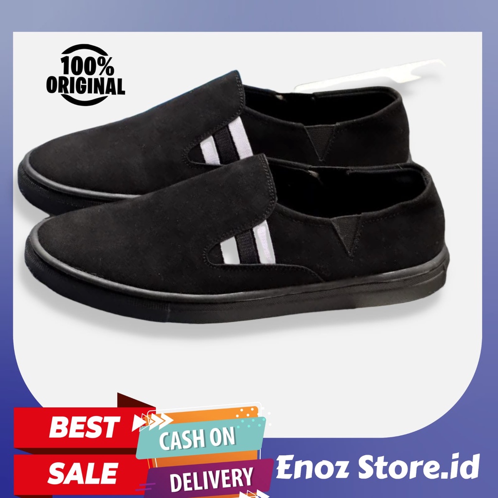 Enoz x Oprah - Sepatu Casual Pria Slip On Slop Kasual Peria Kulit Suede Sintetic Original Handmade