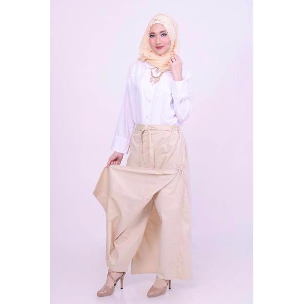 Rok Muslim Terbaru Nibras NRC 05 Krem Rok Celana Rok Panjang Muslim