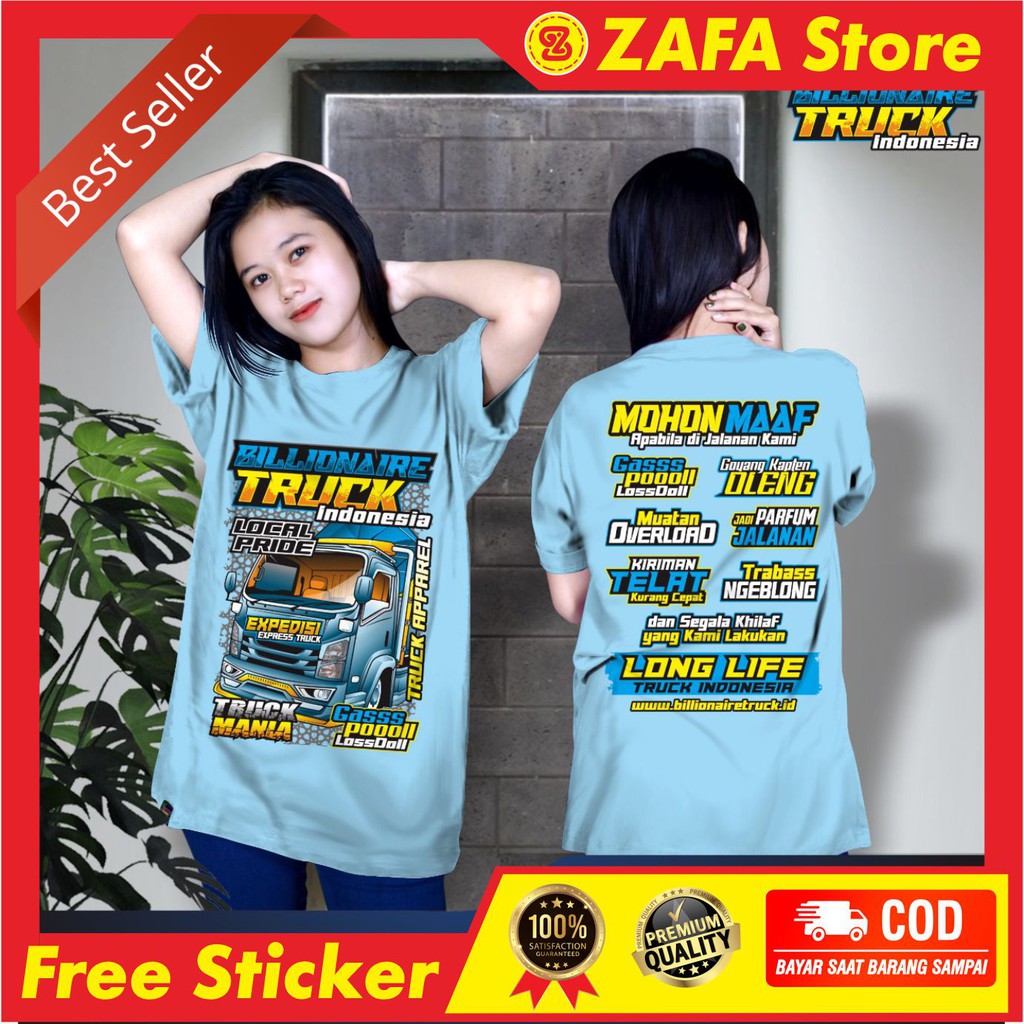 Kaos Truk edisi Lebaran Baju Truck Kaos Driver Truck Oleng Kaos Truk Terlaris Ori Billionaire Truck