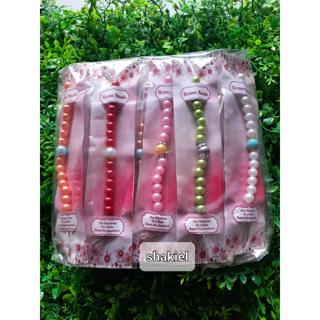 souvenir konektor - Isi 50 Pcs Souvenir Pernikahan Konektor Masker Mutiara Kemasan Alas Cantik Murah