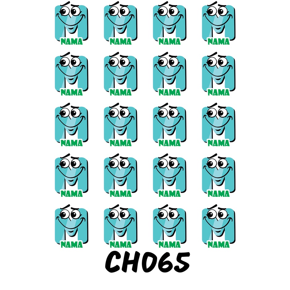 

Sticker Nama Cutting Label Waterproof Tahan Air Huruf 65 (CH065)