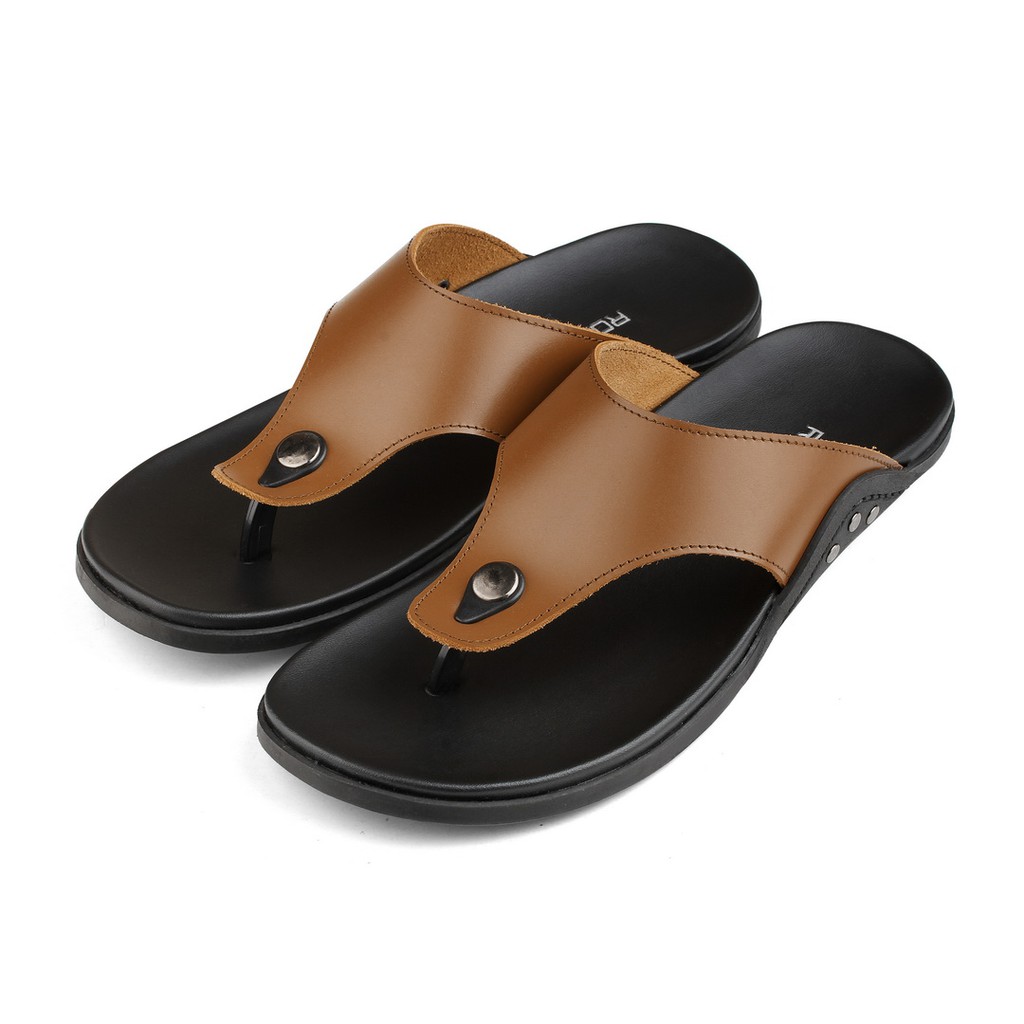 Sandal Pria ROMENACO LCL02 BLACK | BLACK TAN