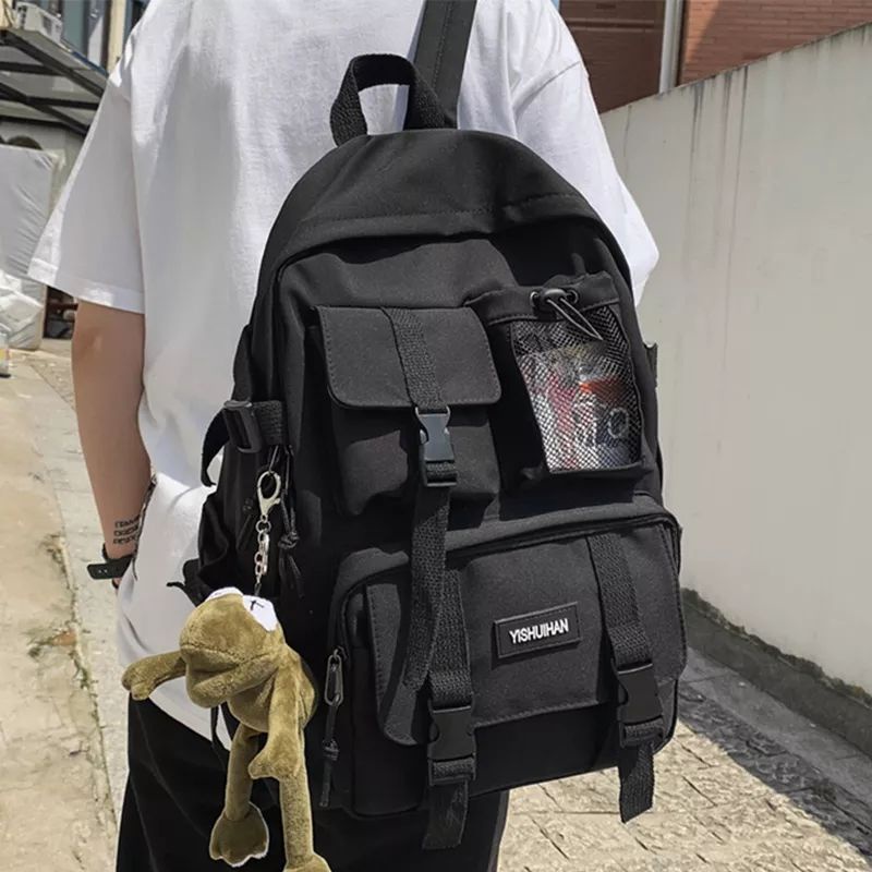 Ransel Laptop Nilon Remaja Multifungsi Tas Sekolah Kanvas Keren Wanita Ransel Siswa Kualitas Tinggi Tas Sekolah Mode Anak Laki-laki Perempuan