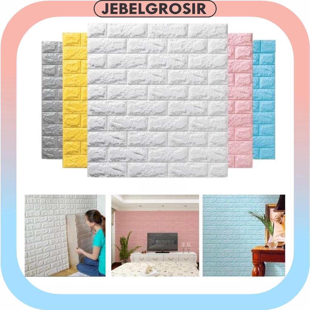 Jebelgrosir 509 Wallpaper Dinding Foam 3D Kecil Motif Batu Bata / Wallpaper Dinding Foam 50gr