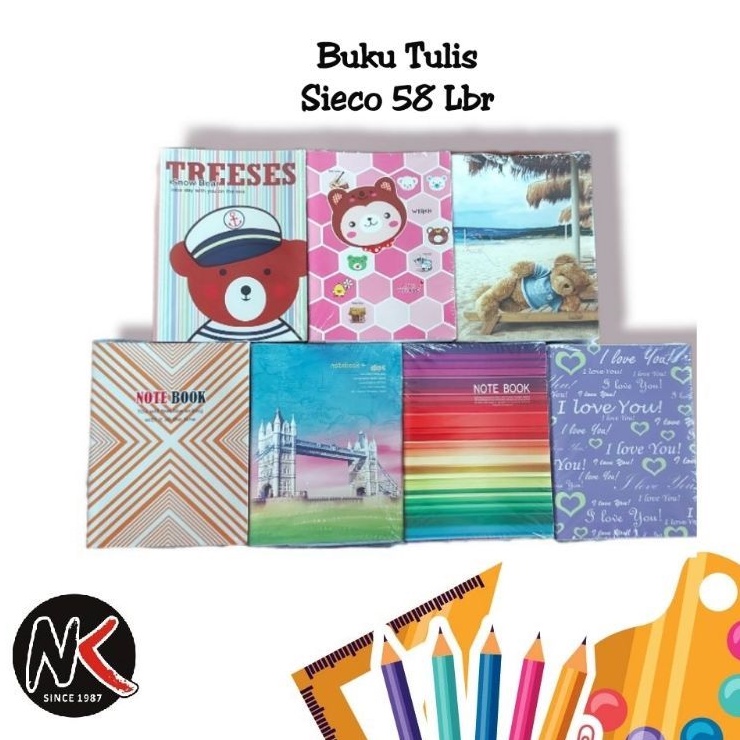 

Buku Tulis Sieco 58 Lembar 1 Pak Isi 10 Buku