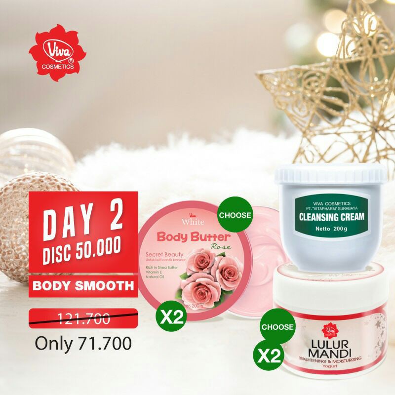 Paket Perawatan Tubuh Lulur Mandi Scrub Body Butter Cleansing Cream Viva