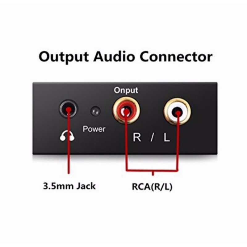 DIGITAL TO ANALOG AUDIO CONVERTER TOSLINK OPTICAL COAXIAL TO RCA UNTUK LED SMART TV