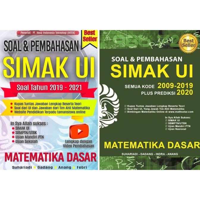 

Buku Soal dan Pembahasan SIMAK UI Matematika Dasar 2009-2019 +2020 Star Seller Termurah