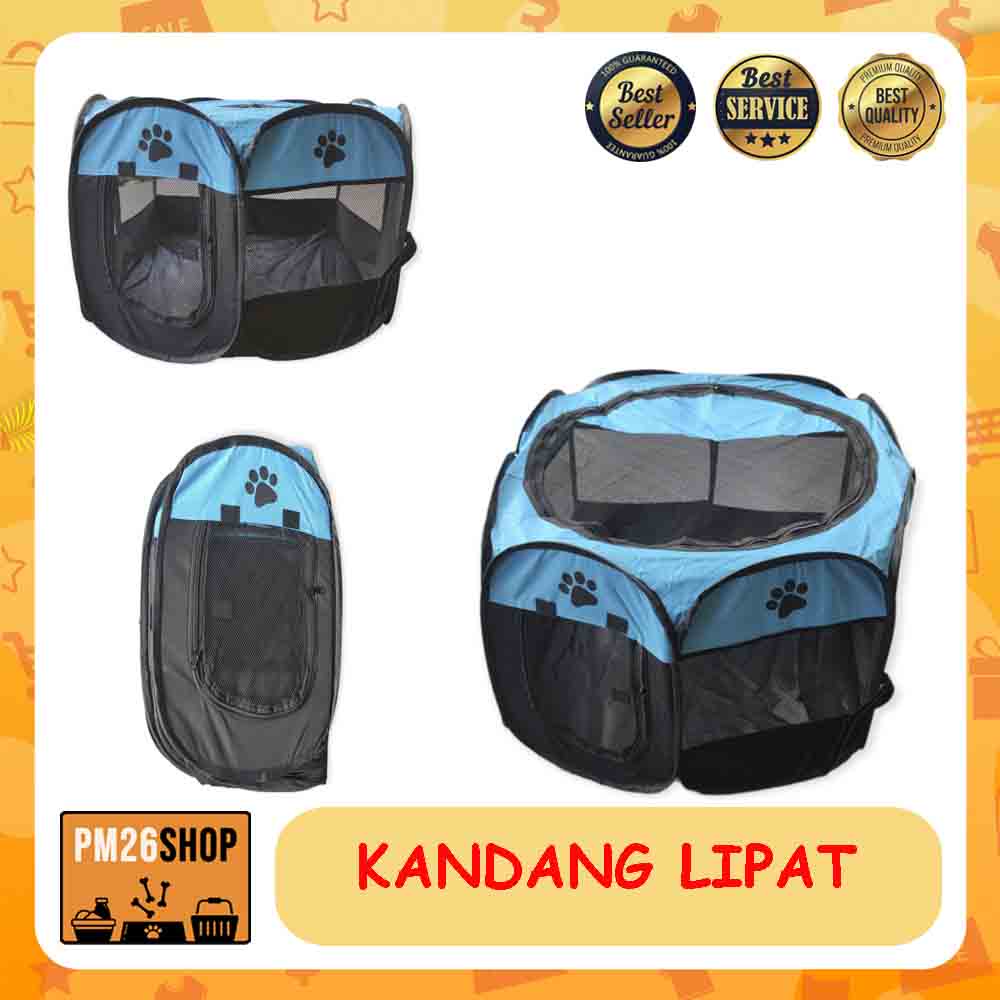 KANDANG LIPAT PORTABLE PAGAR TENDA ANJING KUCING