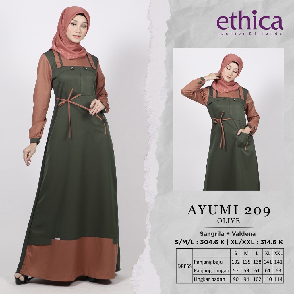 GAMIS TERBARU 2021 ETHICA AYUMI 209 OLIVE