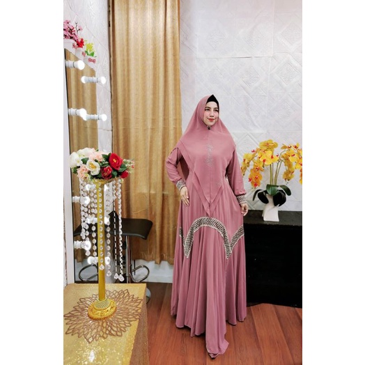 Khazanah Series Ori by Fatimah Syar’i / Gamis Pesta Mewah / Gamis Set Syar’i / Gamis Polos / Baju Syari Terbaru / Fashion Muslimah Branded-8