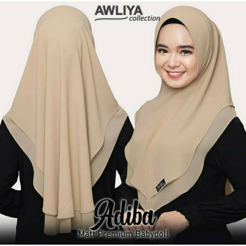 KHIMAR ADIBA DUA LAYER MINI/KERUDUNG INSTAN/BY AWLIYA/CERUTY BABYDOLL/HIJAB INSTAN
