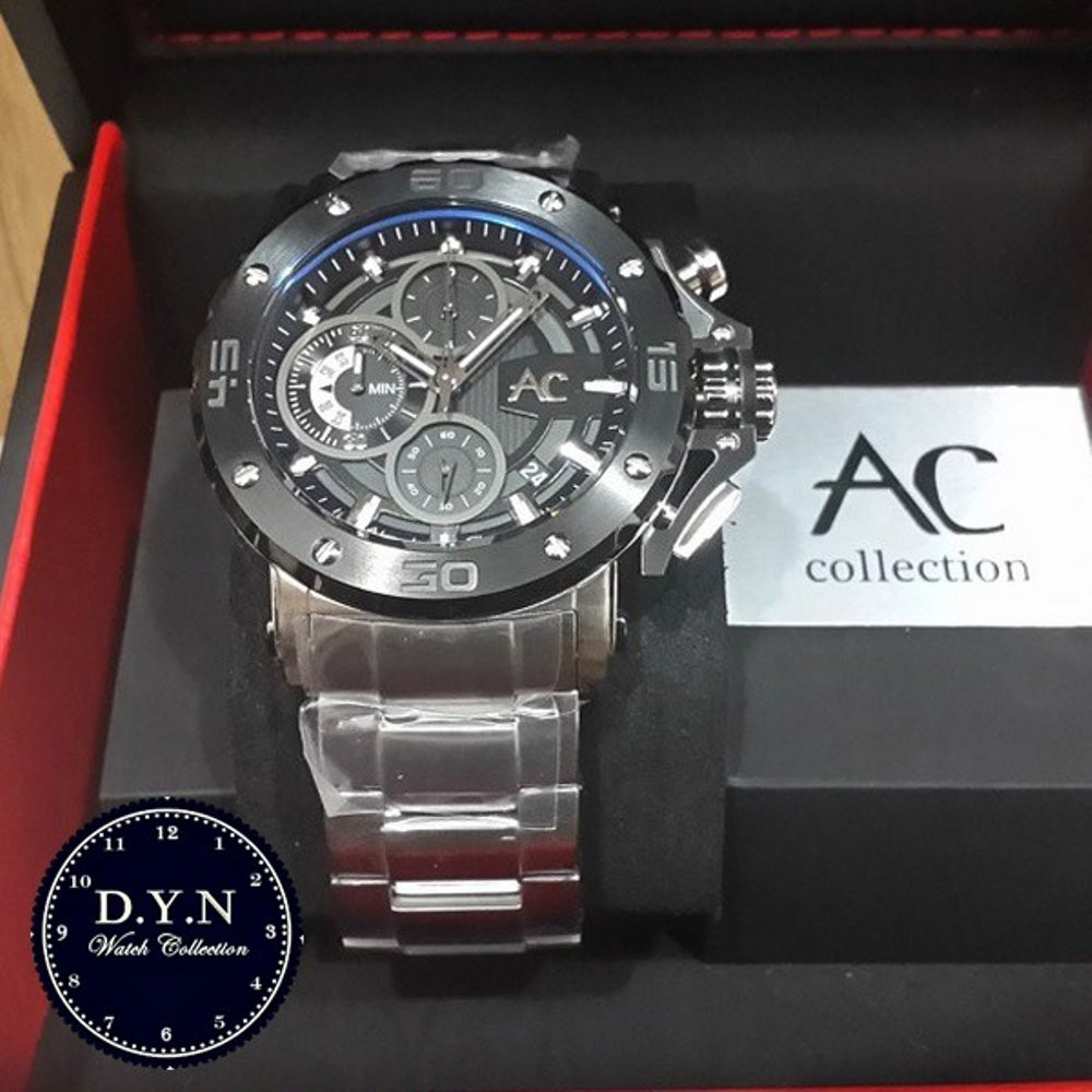 Jual jam tangan alexandre christie ac9205 silver black Murah