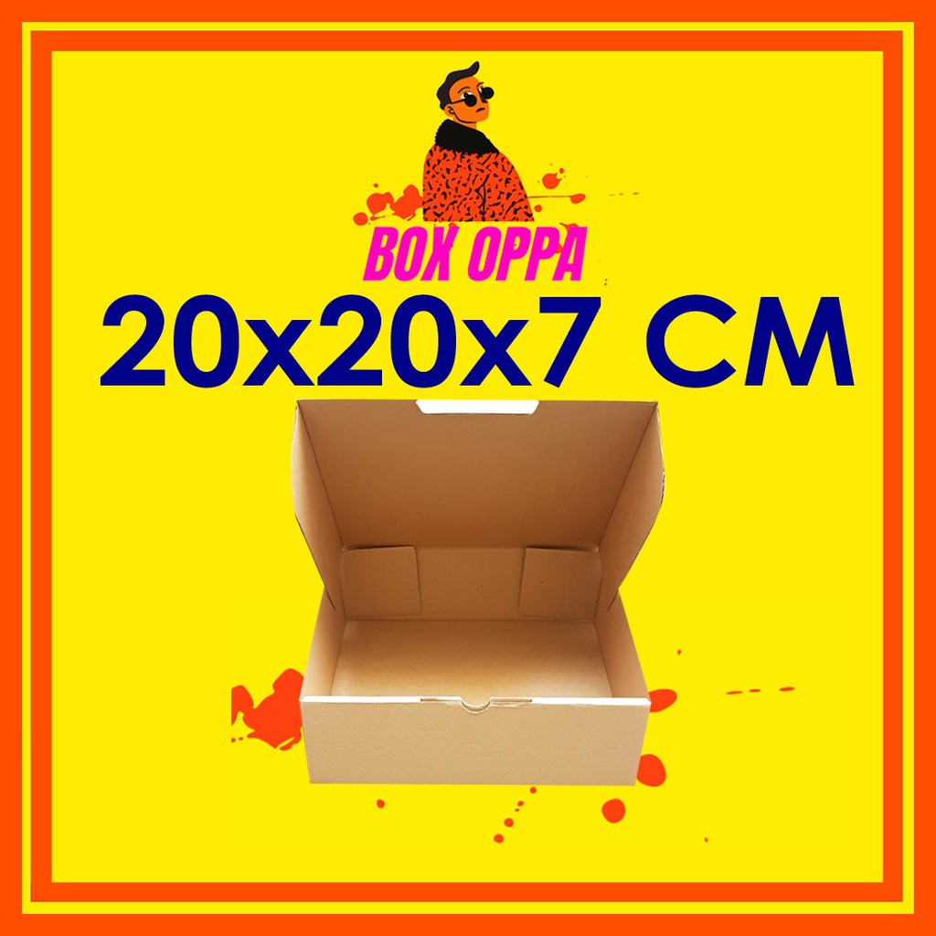 

Kardus Dus uk 20x20x7 cm (ECER) Die Cut Box Kotak Packing Aksesoris Baju Makanan Pizza Hijab Kue