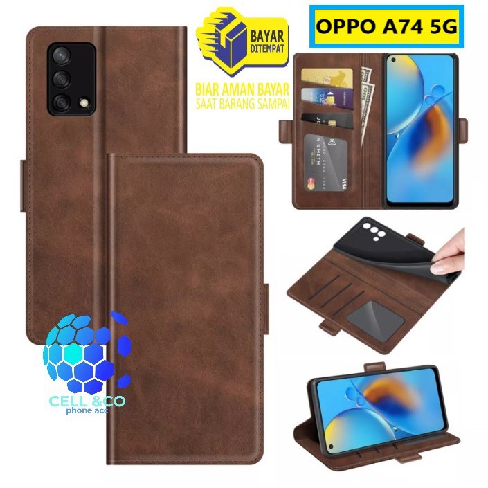 Flip cover OPPO A74 5G NEW Flip case buka tutup kesing hp casing flip case leather wallet