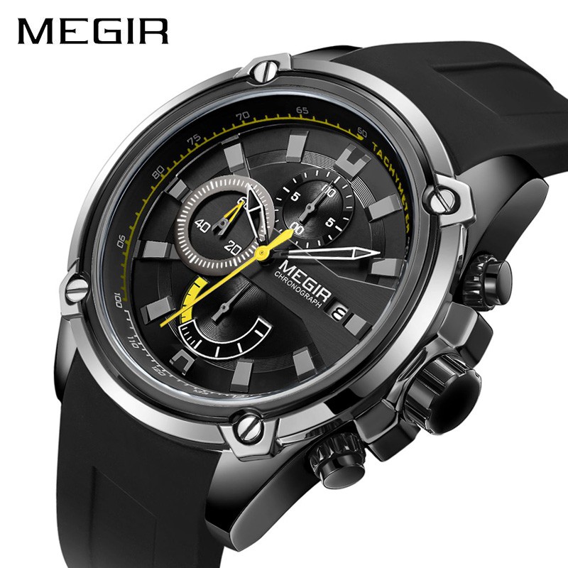 MEGIR 2086 Jam Tangan Pria Analog Chronograph Tanggal Aktif WATCHKITE WKOS