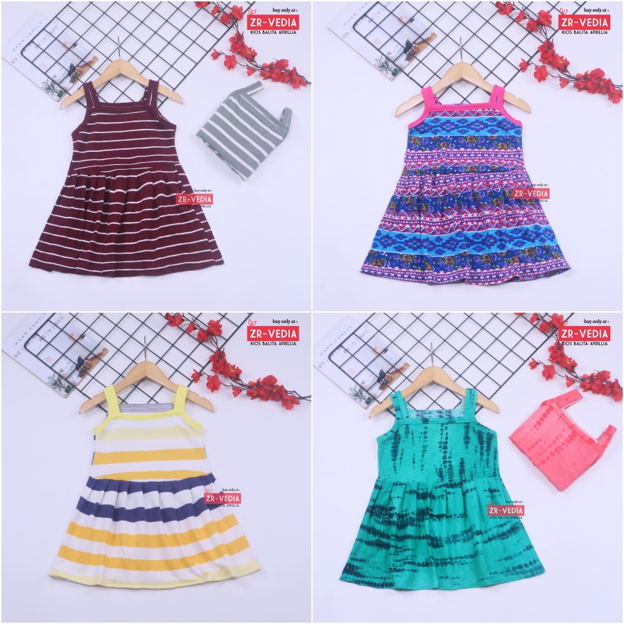 Meymey Dress Anak uk 1-2 Tahun / Dres Harian Yukensi Balita Perempuan Adem Murah Branded Motif Cewek
