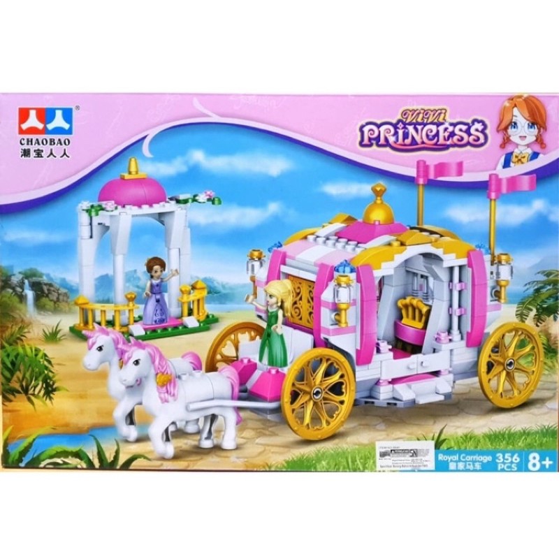 Mainan Esukasi Building blocks Seri Princess Kastil - Princess Kereta Kuda 356 Pcs