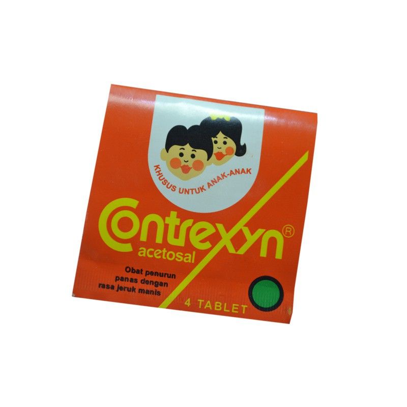 Contrexyn strip 4 tablet ( obat penurun panas &amp; kepala pusing anak )