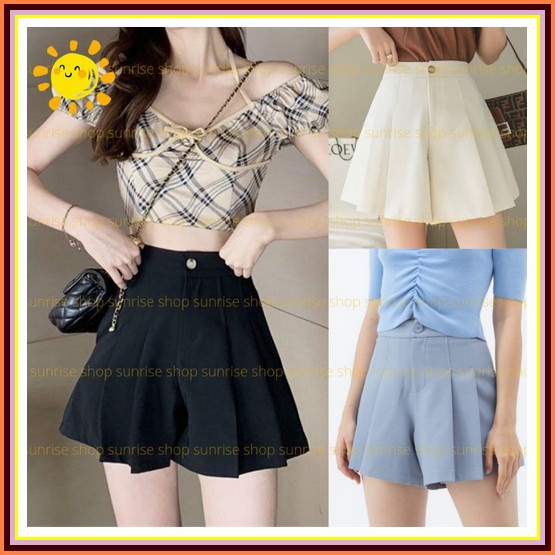 Mini Skirt / Rok Pendek / Rok Kotak Pendek Korea Jepang Ulzzang K Qp46 Celana Rok Pendek Mini Pleat