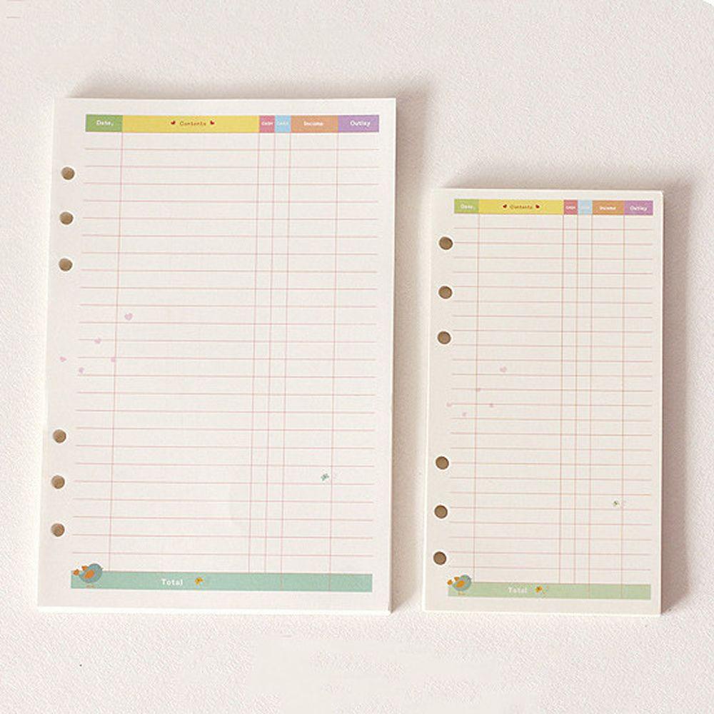 Quinton Loose Leaf Paper Refill Kawaii Agenda Bulanan 45lembar To do List Daily Planner Binder Halaman Dalam