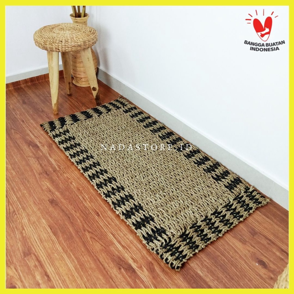 FLOORMAT KOTAK ANYAMAN SEAGRASS 120 X 60 CM MOTIF