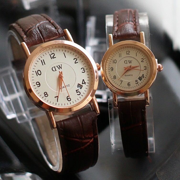 jam tangan couple dw pria wanita / jtr 1157 coklat