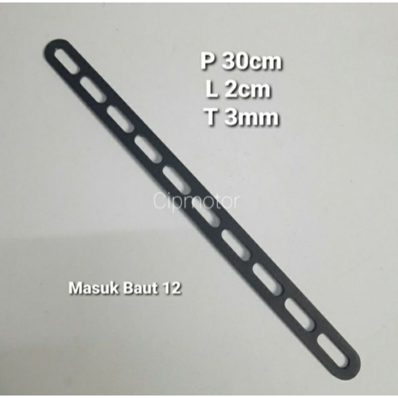 Breket plat Breket knalpot Breeket plat bolong besi tebal 4mm 3mm