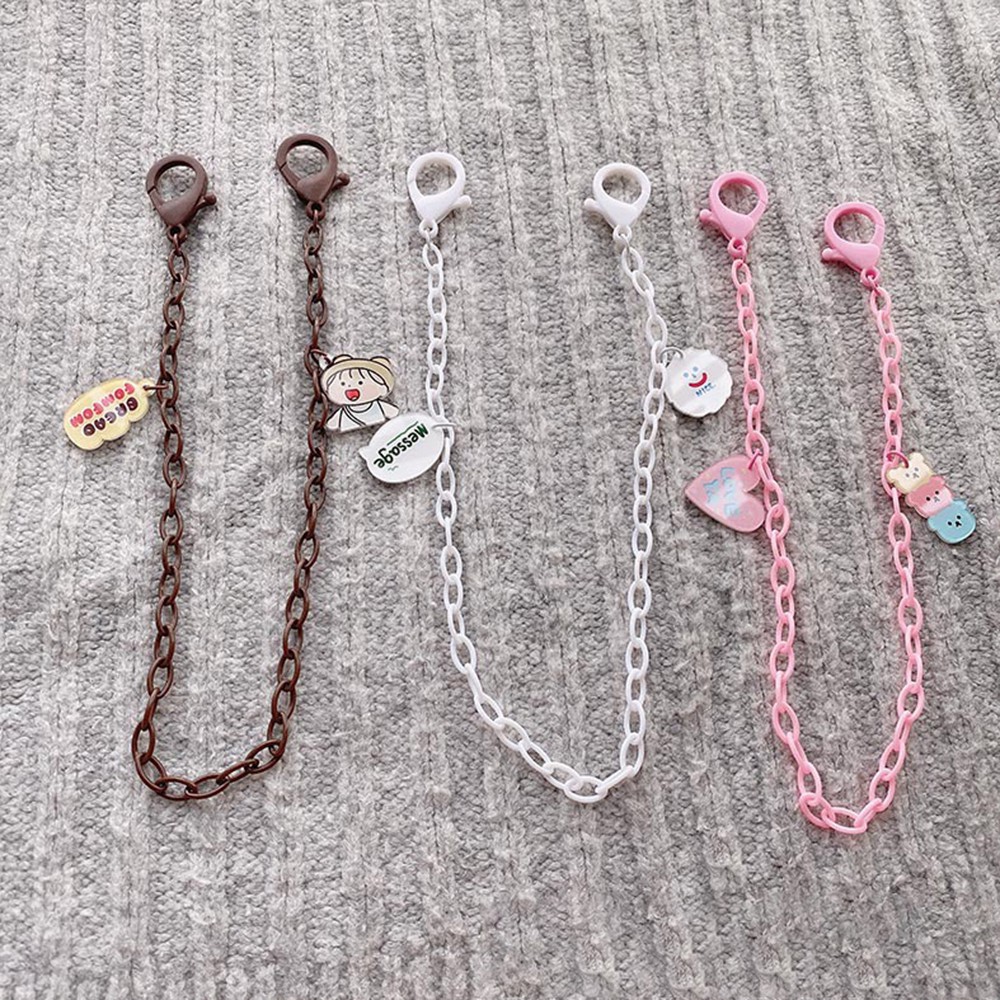 Tali Lanyard Kacamata Model Gantung Leher Bahan Akrilik Ukuran 55cm Motif Smiley Face Anti Hilang