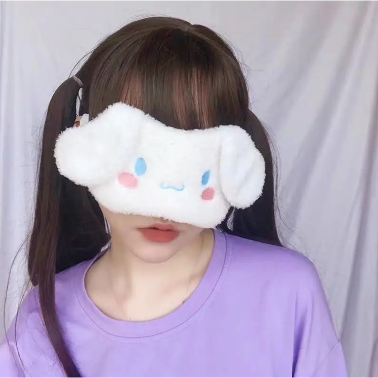 Tutup mata my melody cinnamoroll bahan plush