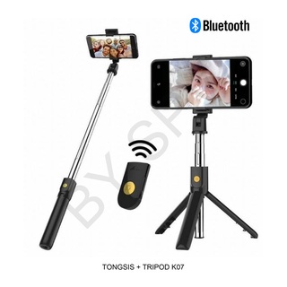 Tripod K07 TONGSIS WITH BLUETOOTH WIRELESS +Tongsis Remot