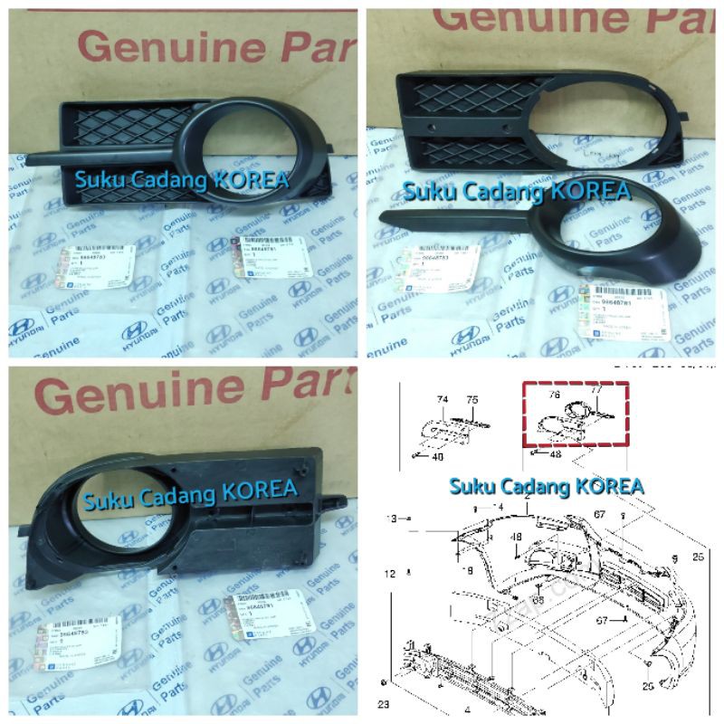 Cover Foglamp Lampu Kabut Bumper Depan KIRI Chevrolet Lova Kalos