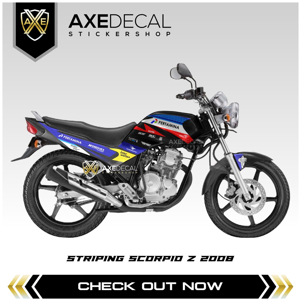 Striping Scorpio Z 2008 Livery Mandalika Pertamina Stiker Motor Yamaha Scorpio Z