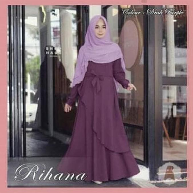 ^BARU^ RIHANA SYARI (EP) BAJU MAXI DRESS MUSLIM BUSUI GAMIS WANITA KEKINIAN - PURPLE ,,.,