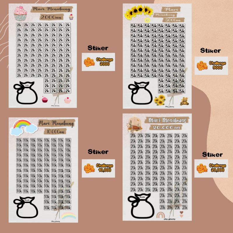 

Challenge Menabung A6 + Stiker