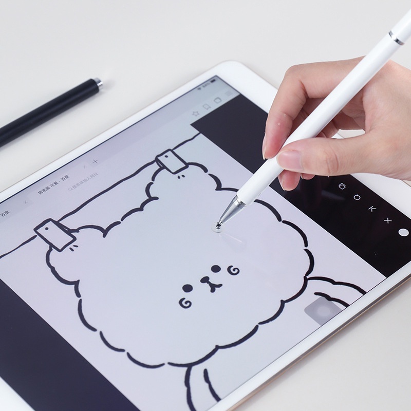 Stylus Pen 2in1 Universal Microfiber Head Touch Drawing Pen