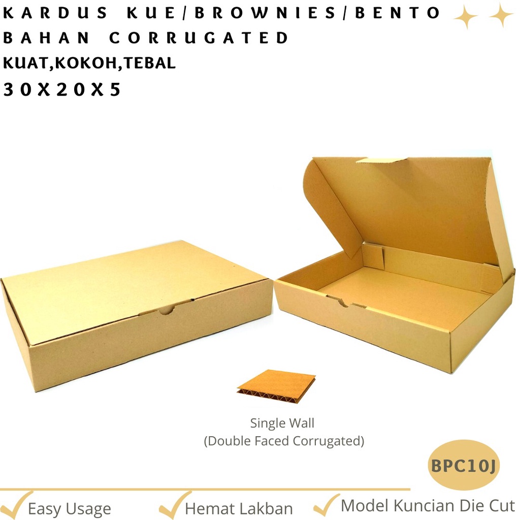 Kardus Catering 30x20x5 Die Cut E-flute (BPC10J-Corrugated)